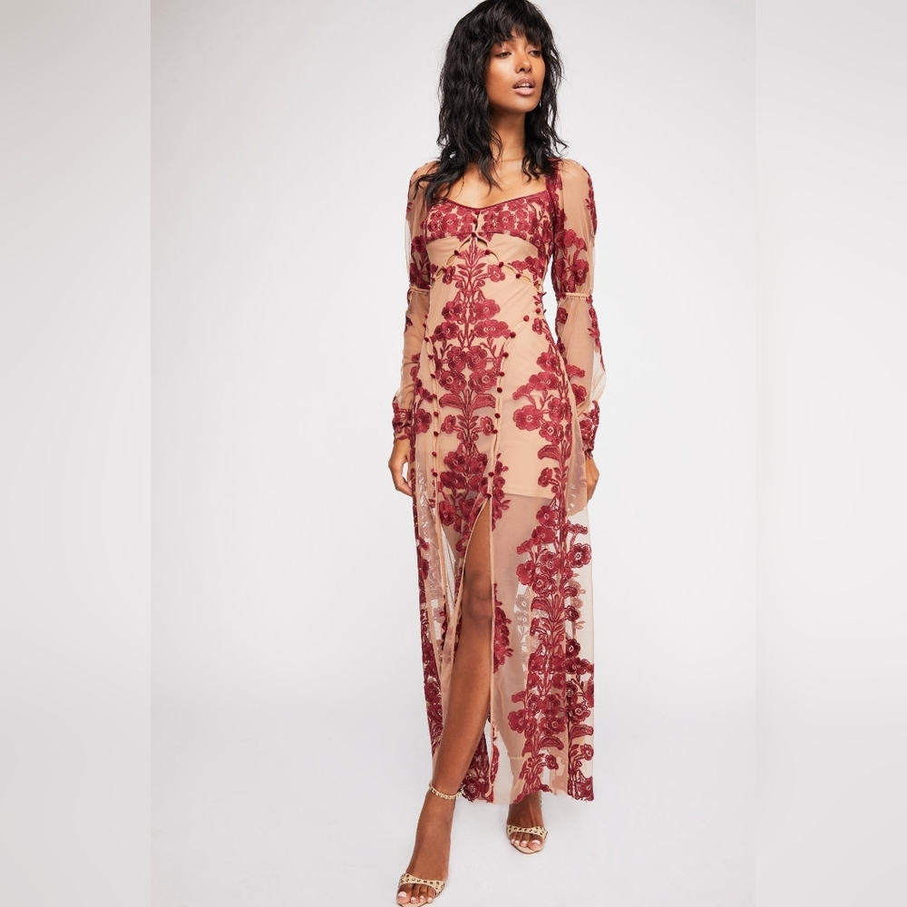 RARE For Love & Lemons Cut Out Embroidered Maxi Dress (Similar To Temecula )EUC